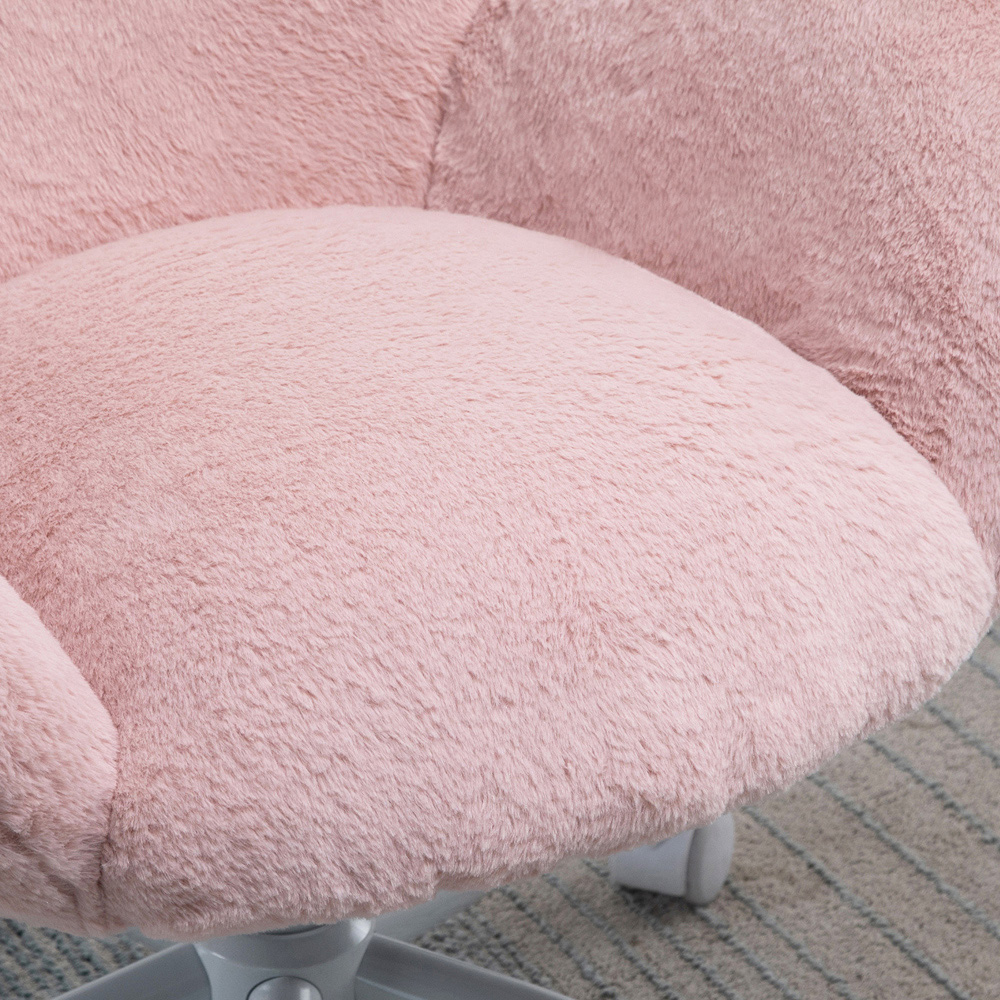 Portland Pink Fluffy Swivel Office Chair Image 3
