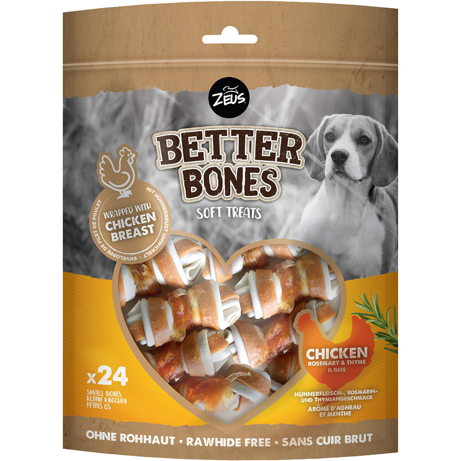 Zeus Better Bones Small Bones Dog Treats - Chicken, Rosemary and Thyme Image 1