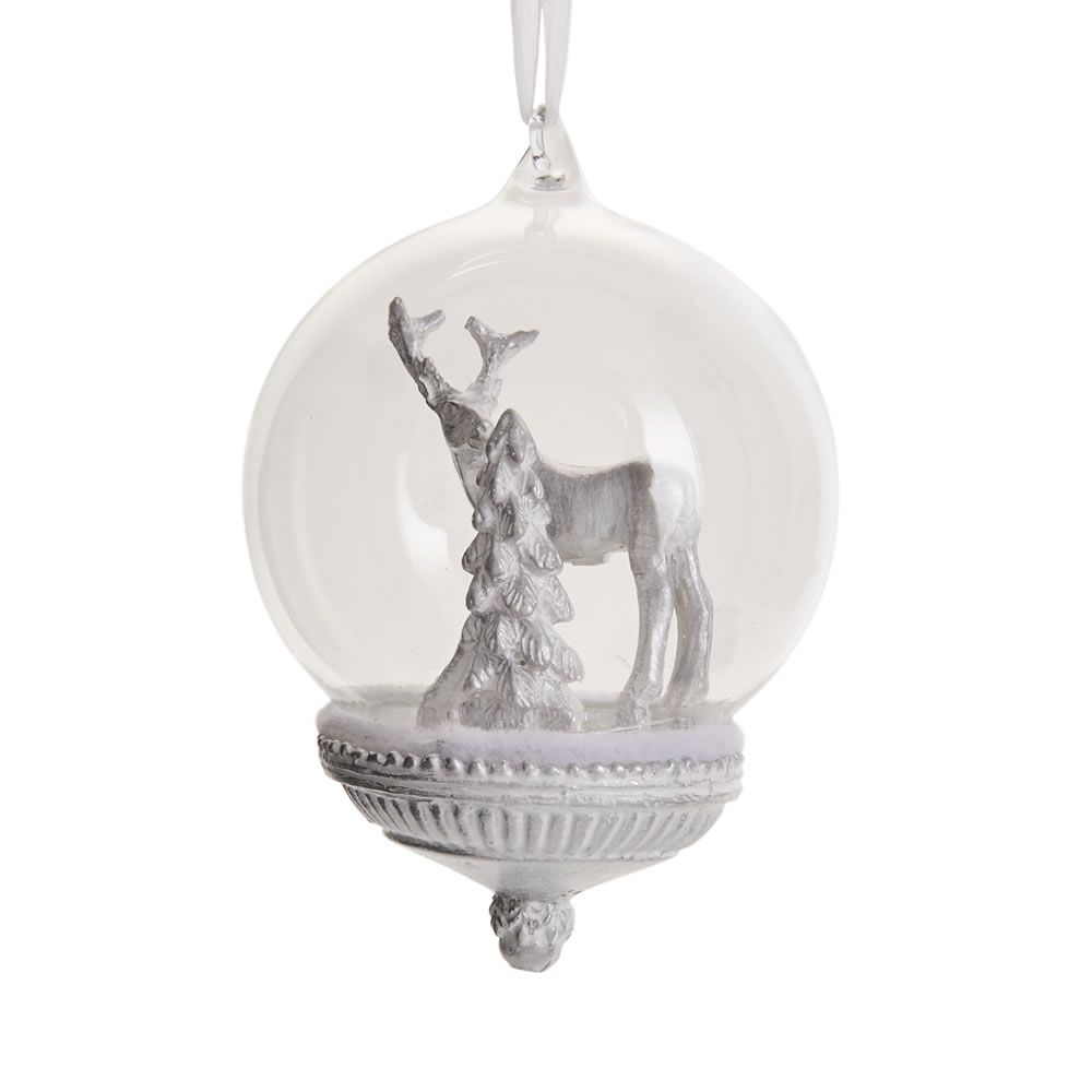 Wilko Winter Wonder Encapsulated Stag Christmas Bauble Image 1