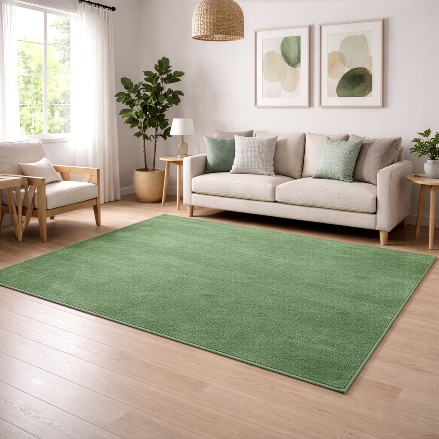 Milano Plain Rug Sage 170cm Image 2
