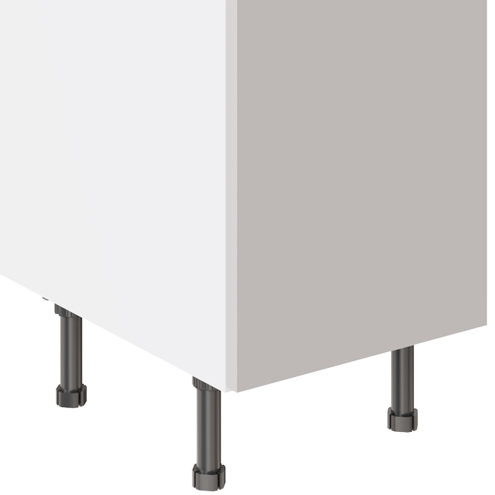 Kitchen Kit Slab Supergloss Light Grey Drawerline Base Cabinet 400mm Image 3