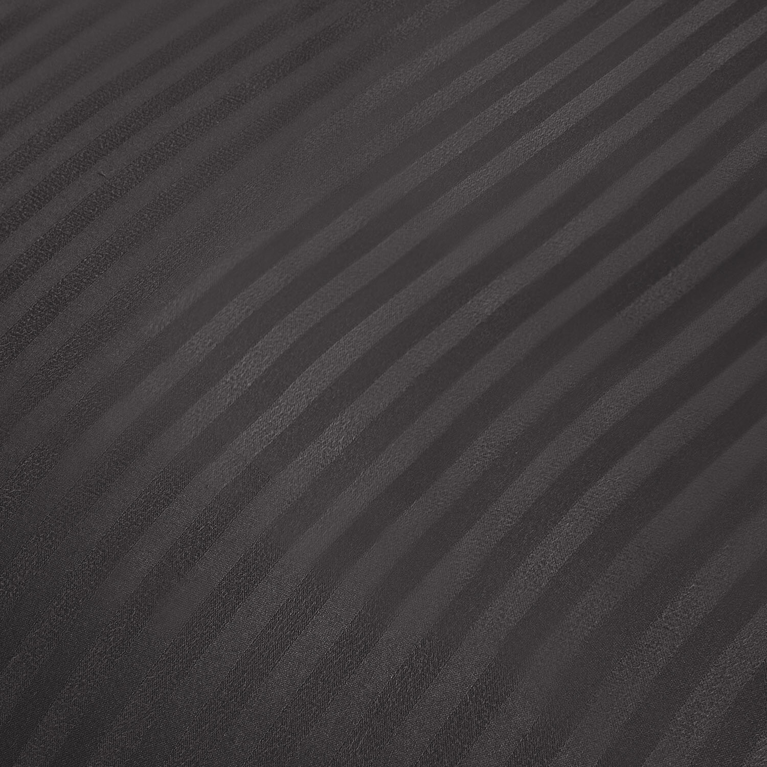 Pimlico Satin Stripe Duvet Set - Charcoal / Superking Image 5