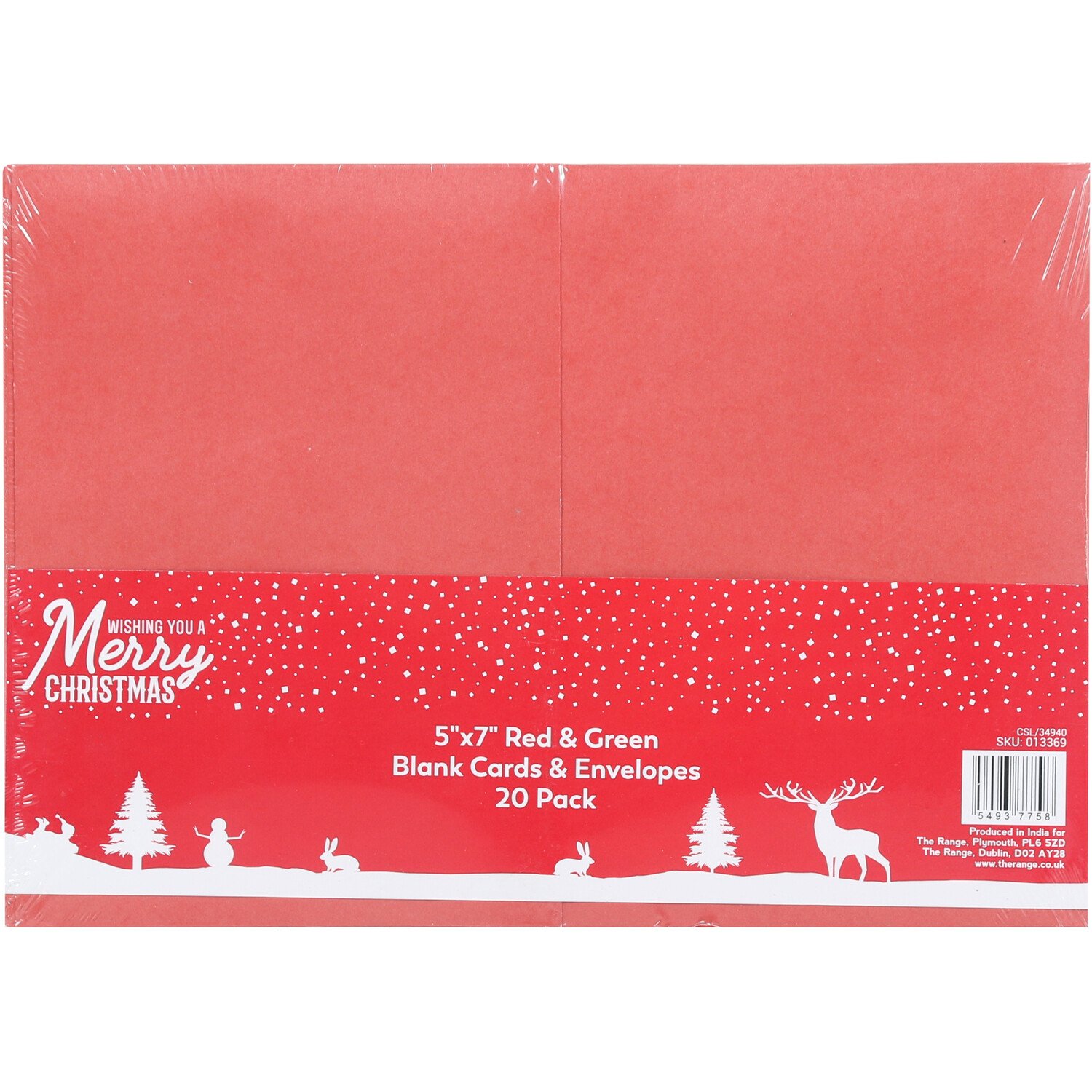 Pack of 20 Christmas Blank Cards and Envelopes - 7x5inch Image 1