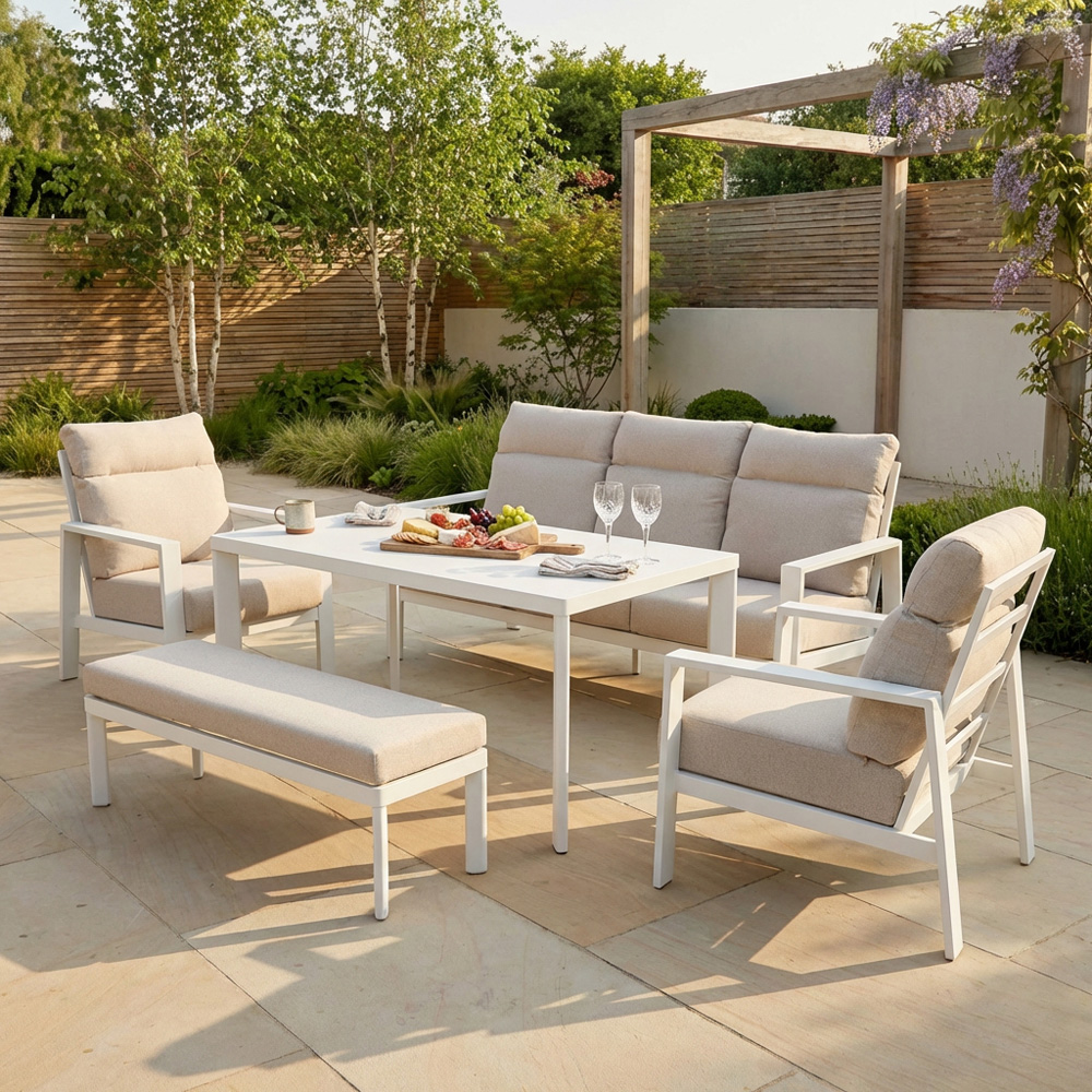 Marseille High Back Sofa Set Beige Image 4