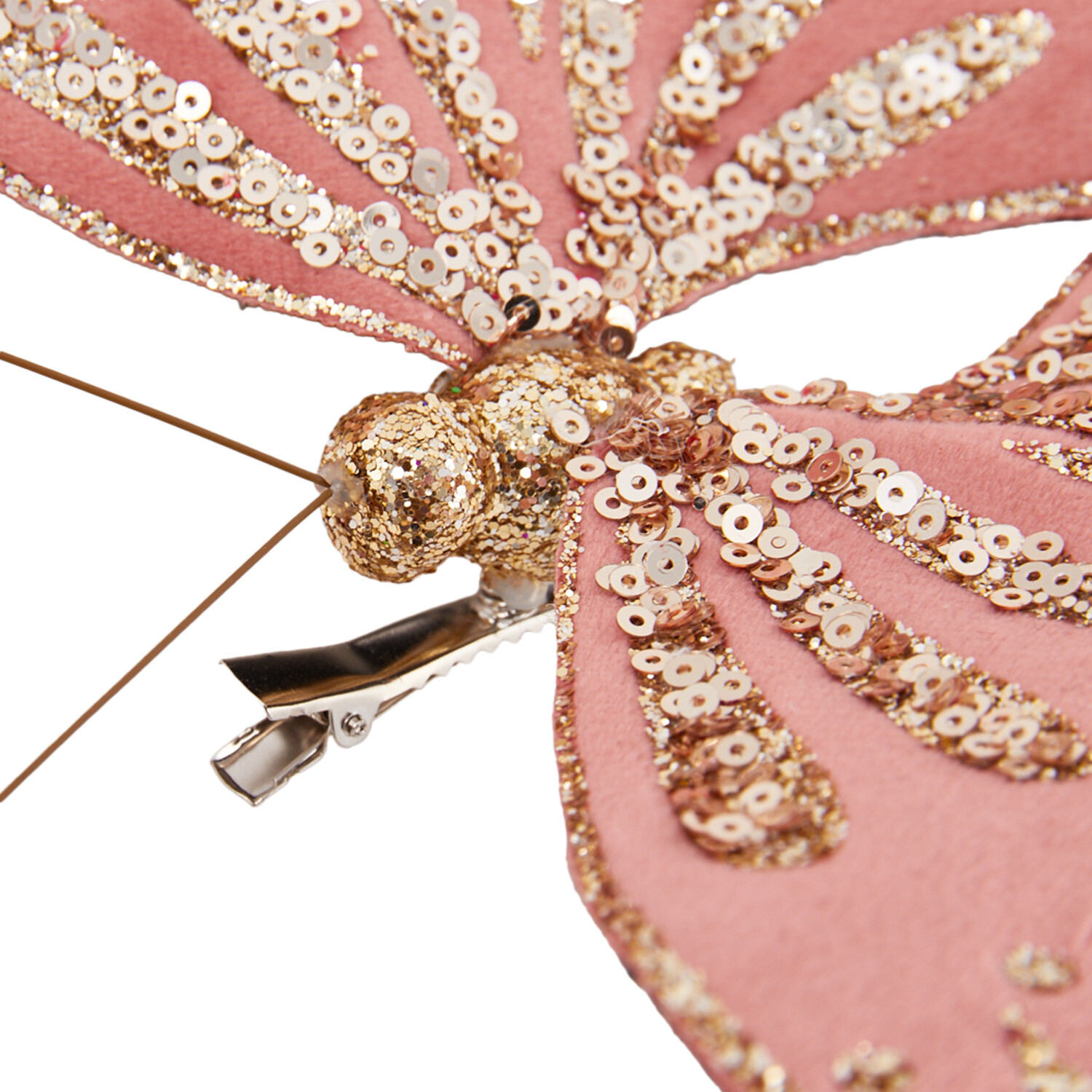 Orange Glitter Butterfly Clip - Orange Image 3