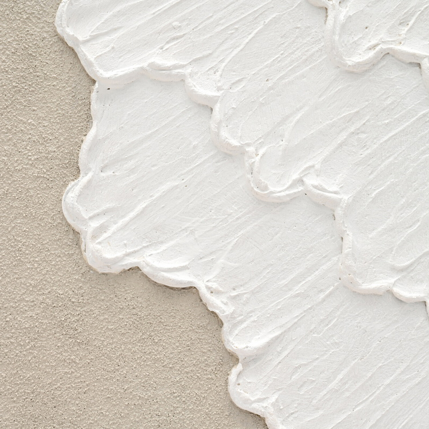 Calming Textured Hand Painted Wave Wall Art White Image 2