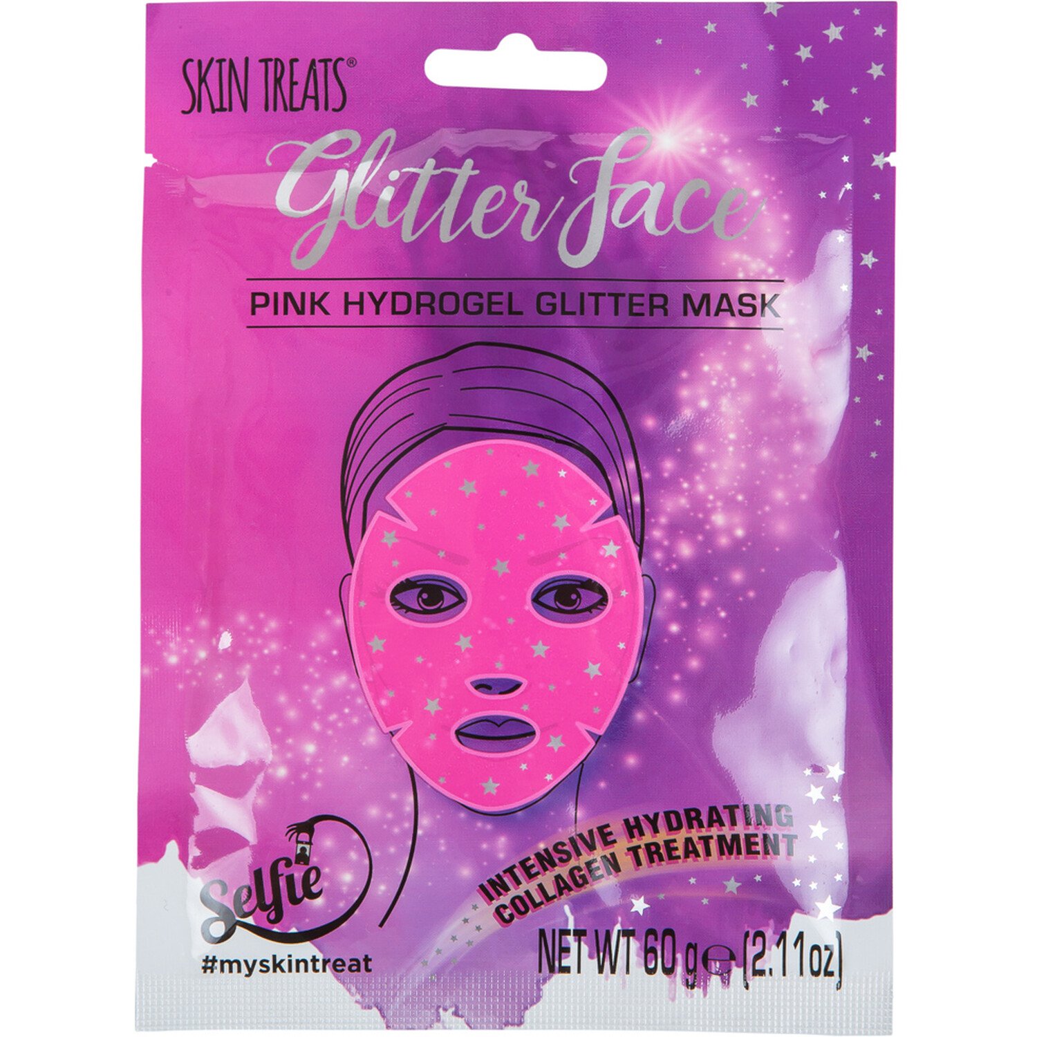 Pink Collagen Glitter Hydrogel Mask - Pink Image 1