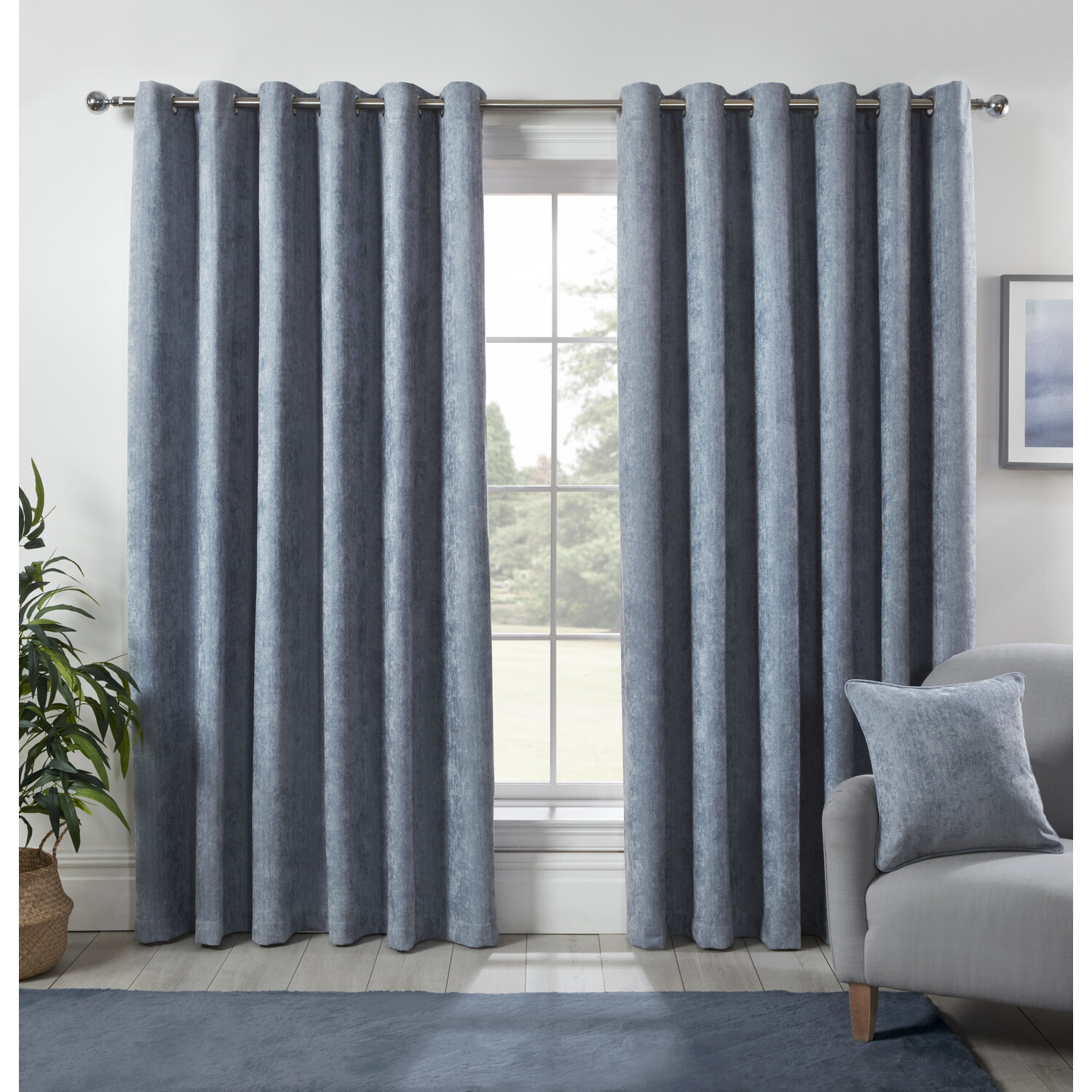 Divante Alden Powder Blue Thermal Curtains 229cm Image 2
