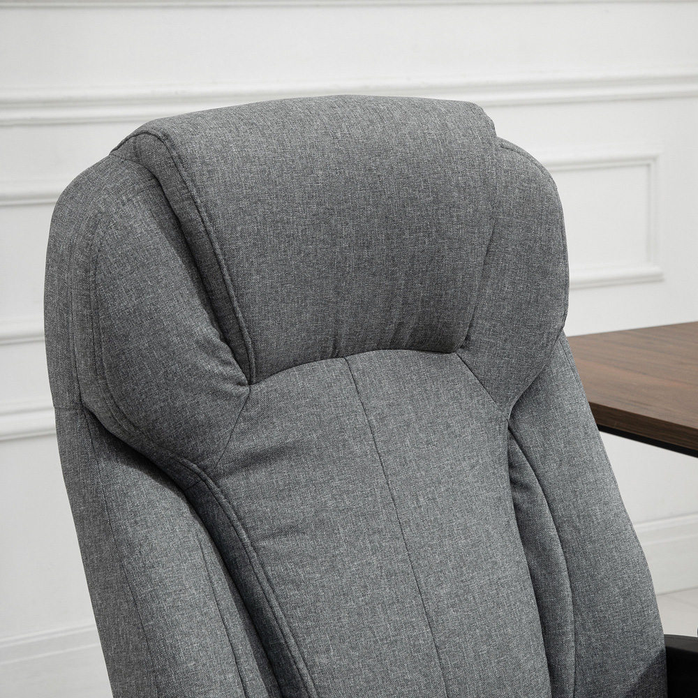 Portland Grey Linen Look Swivel Office Chair Image 3