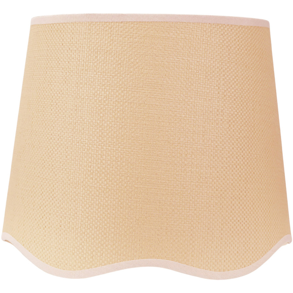 ValueLights Dutton Natural Scallop Edge Large Lamp Shade with White Trim Image 1