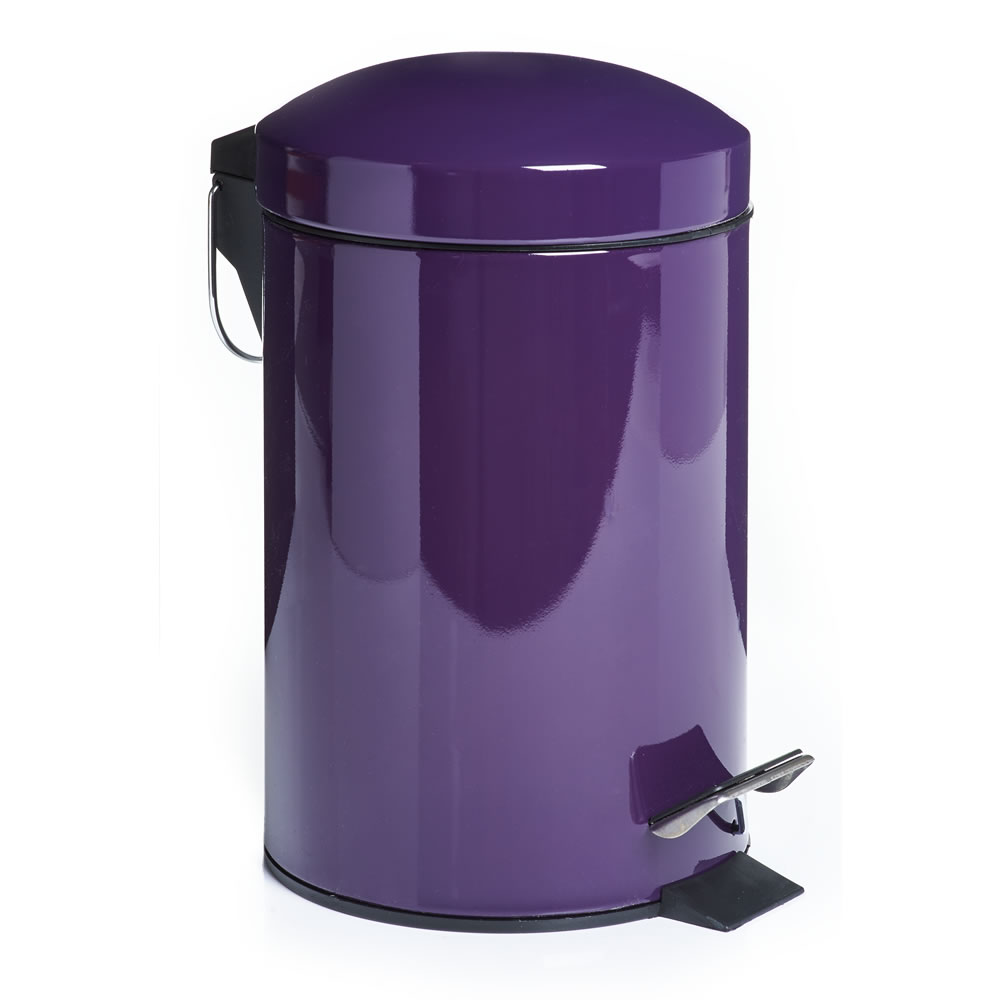Wilko Dome Pedal Bin Small Purple Image