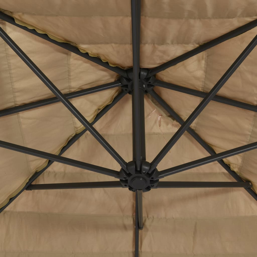 vidaXL Brown Straw Top Garden Parasol with Steel Pole 2.2m Image 7
