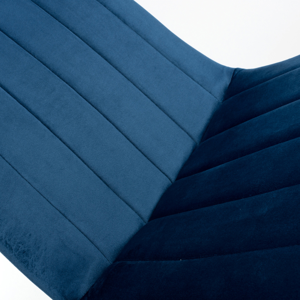 Lisbon Set of 4 Blue Brushed Velvet Dining Chair Image 5