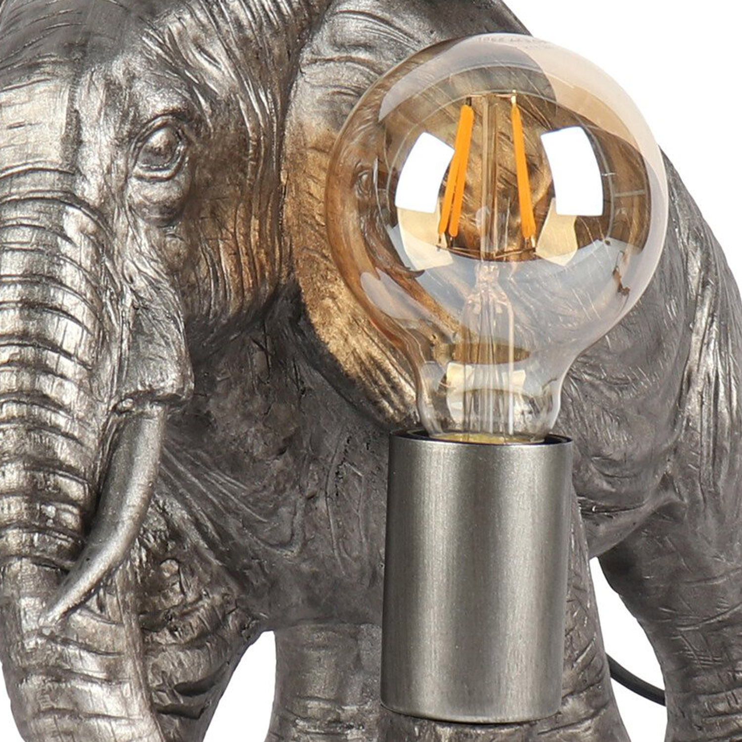 Elijah Elephant Table Lamp Silver Image 6