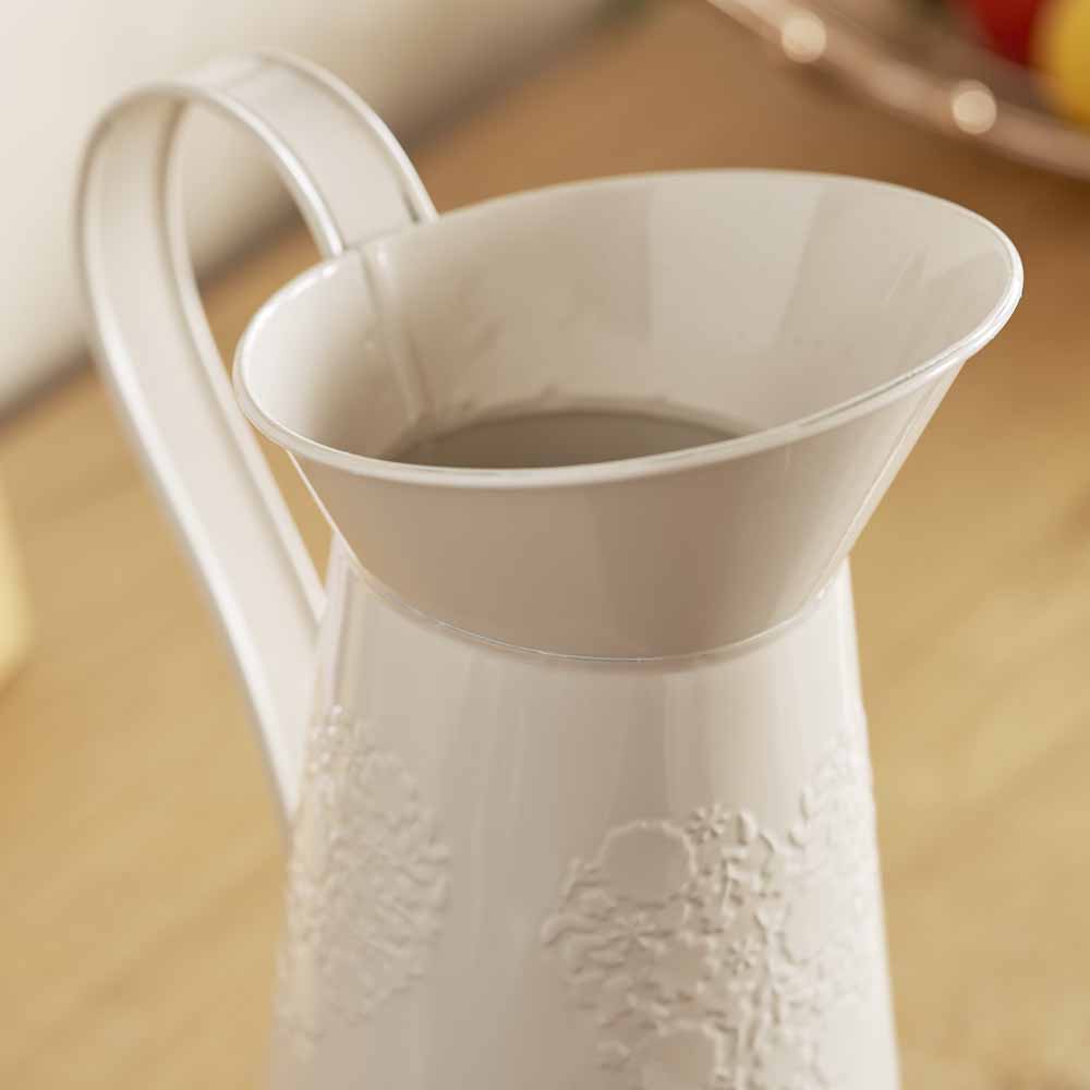 Wilko Cream Embossed Tin Jug Wilko