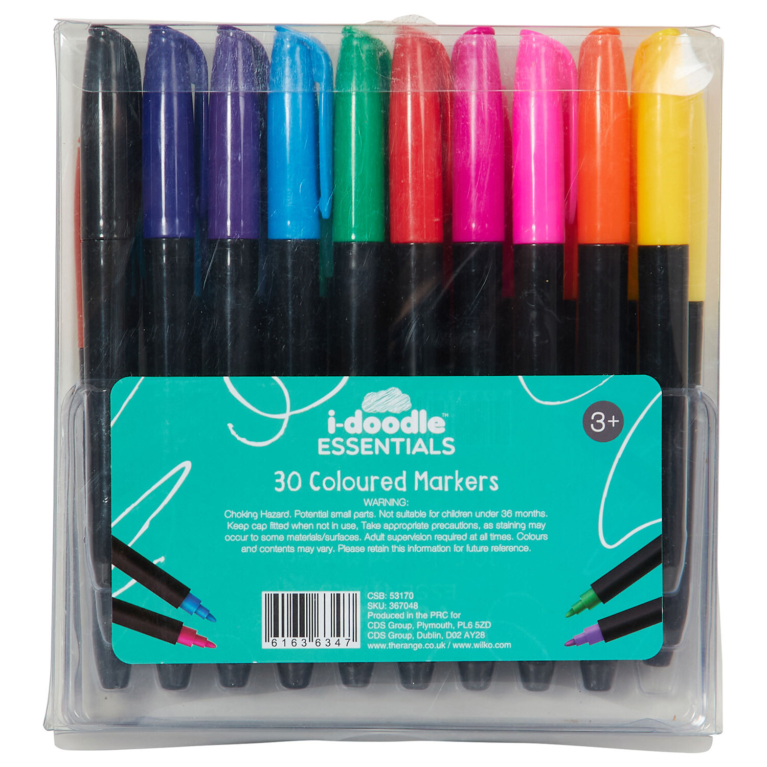 Pack of 30 i-doodle Essentials Coloured Markers Image 2
