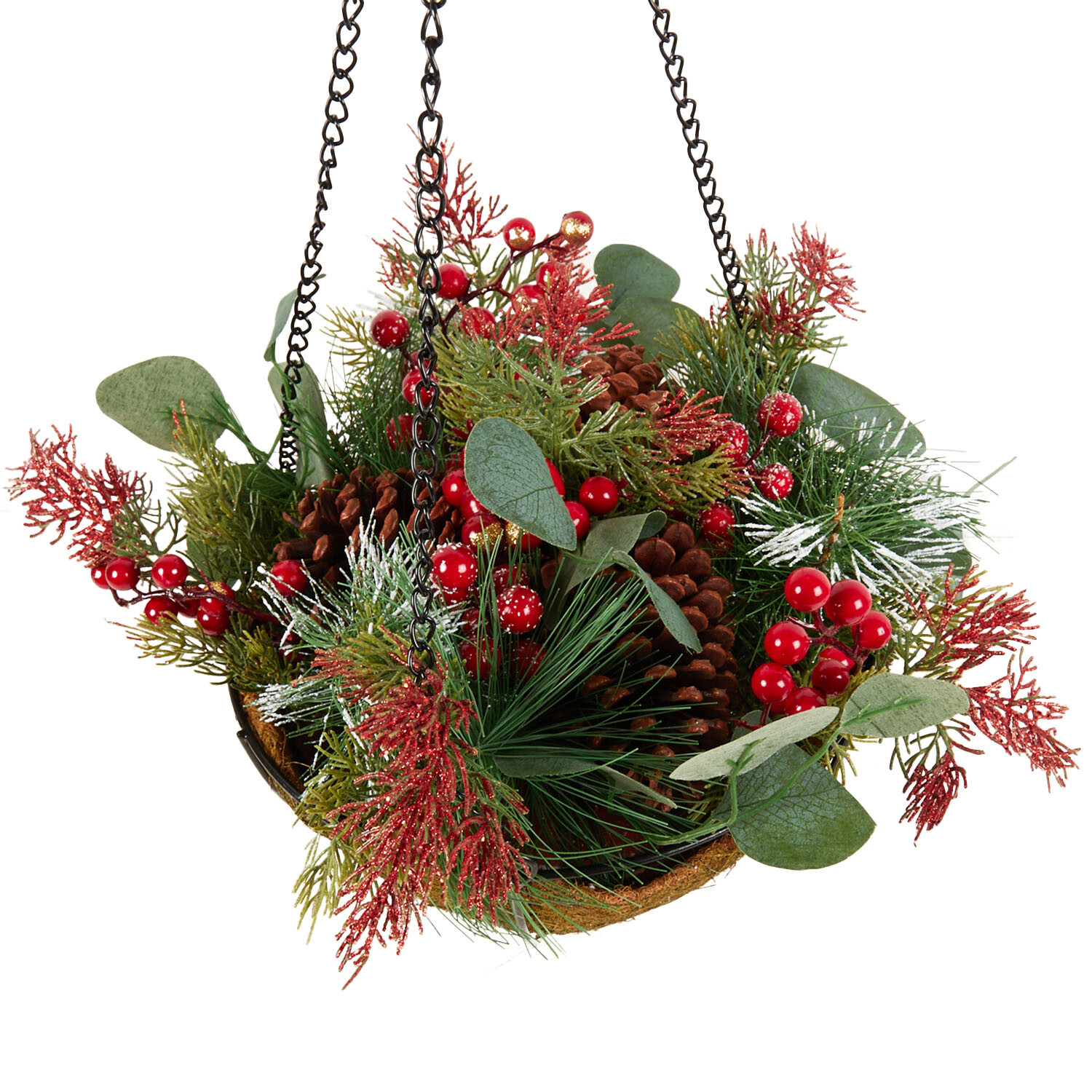 Christmas Red Berry Hanging Basket Image 5