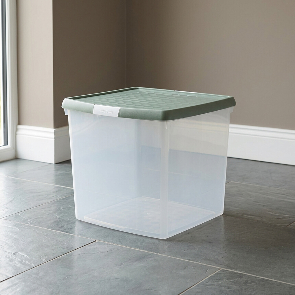 Wham Clear Storage Box with Clip Lid Green Milieu Image 6