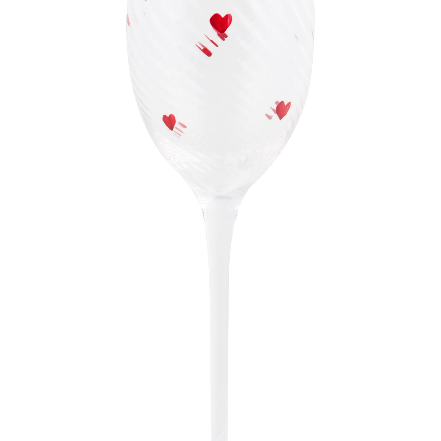 Mini Hearts Champagne Glass - Clear and Red Image 3