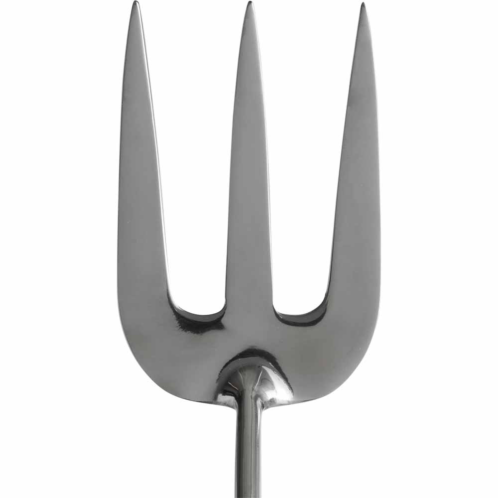 Wilko Wood Handle Stainless Steel Hand Fork Image 3