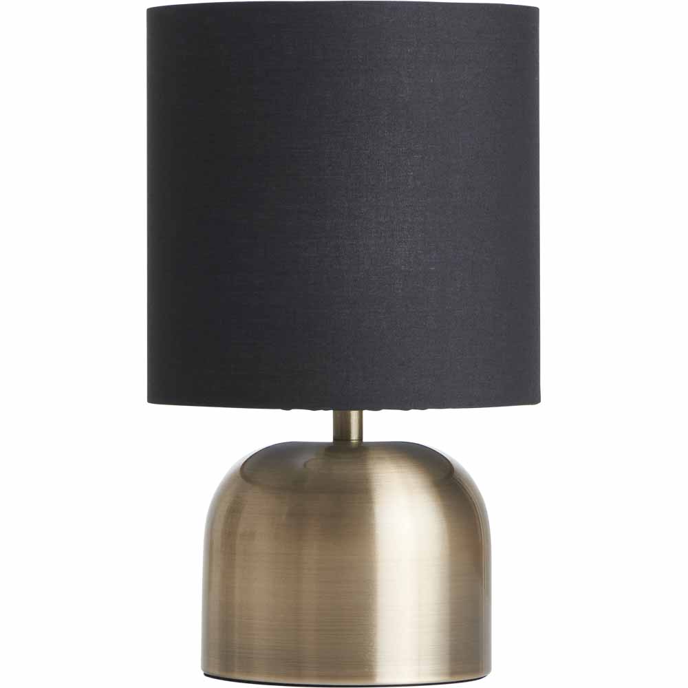 Wilko Brass and Black Touch Lamp Wilko