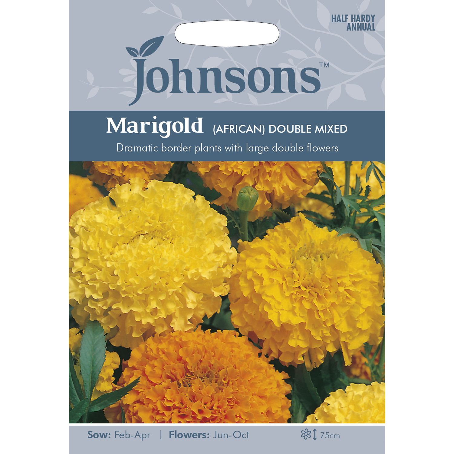 Johnsons African Marigold Double Mixed Flower Seeds Image 2