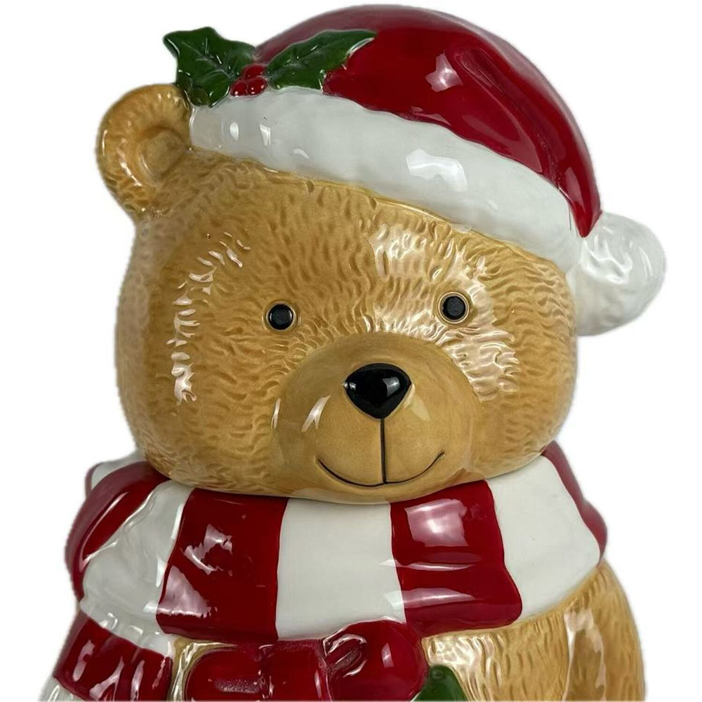 Christmas Teddy Bear Cookie Jar Image 2