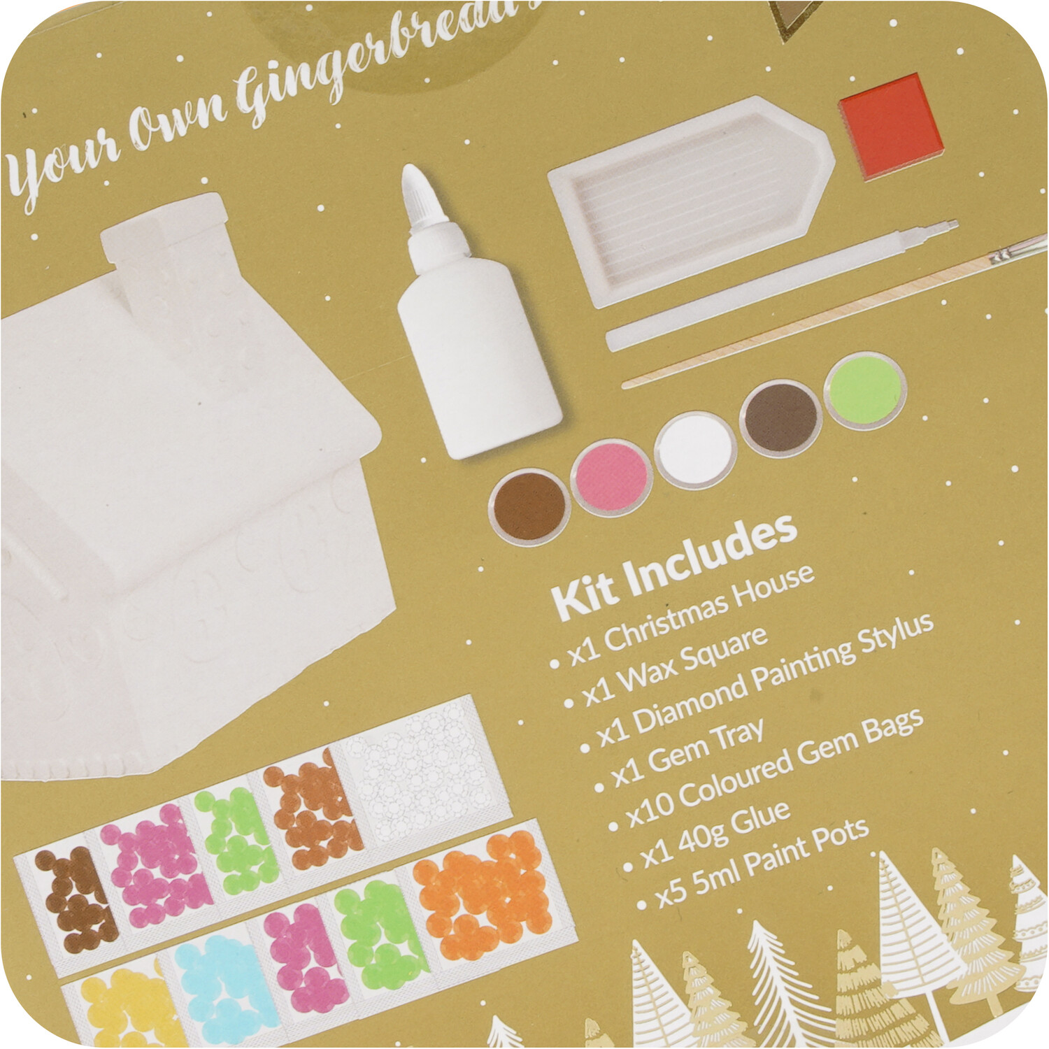 Diamond Your Own Gingerbread House Kit Brown Image 4