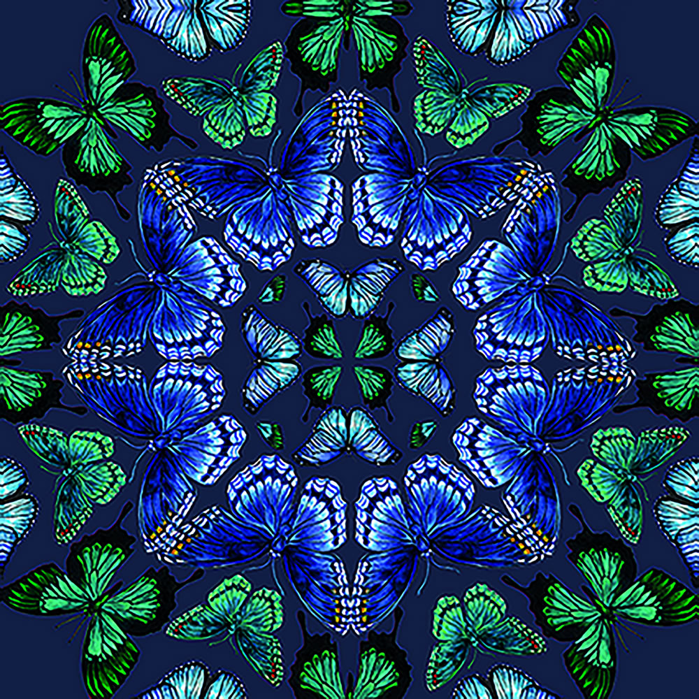 Wilko 48 x 48cm Butterfly Kaleidoscope Canvas Image 1