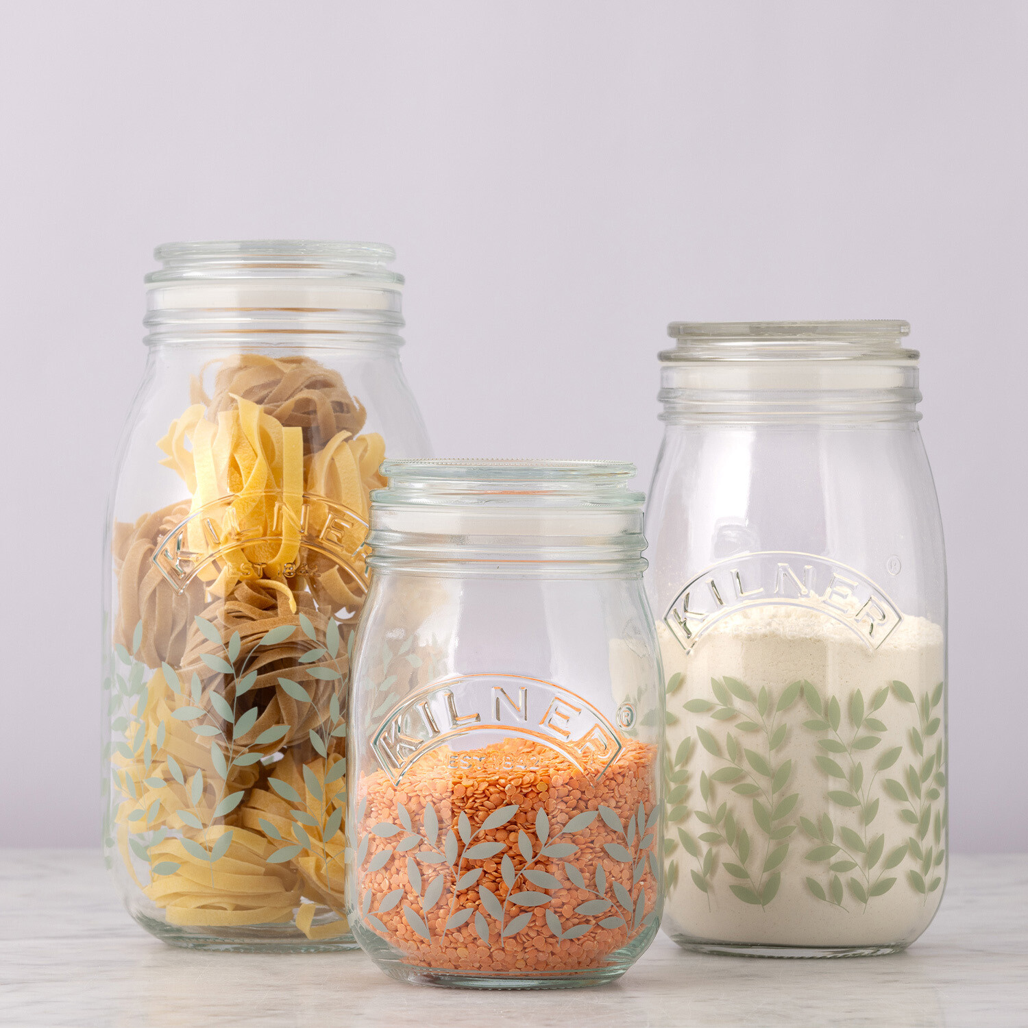 Kilner Botanical Push Top Jar - Clear / 1.5l Image 2