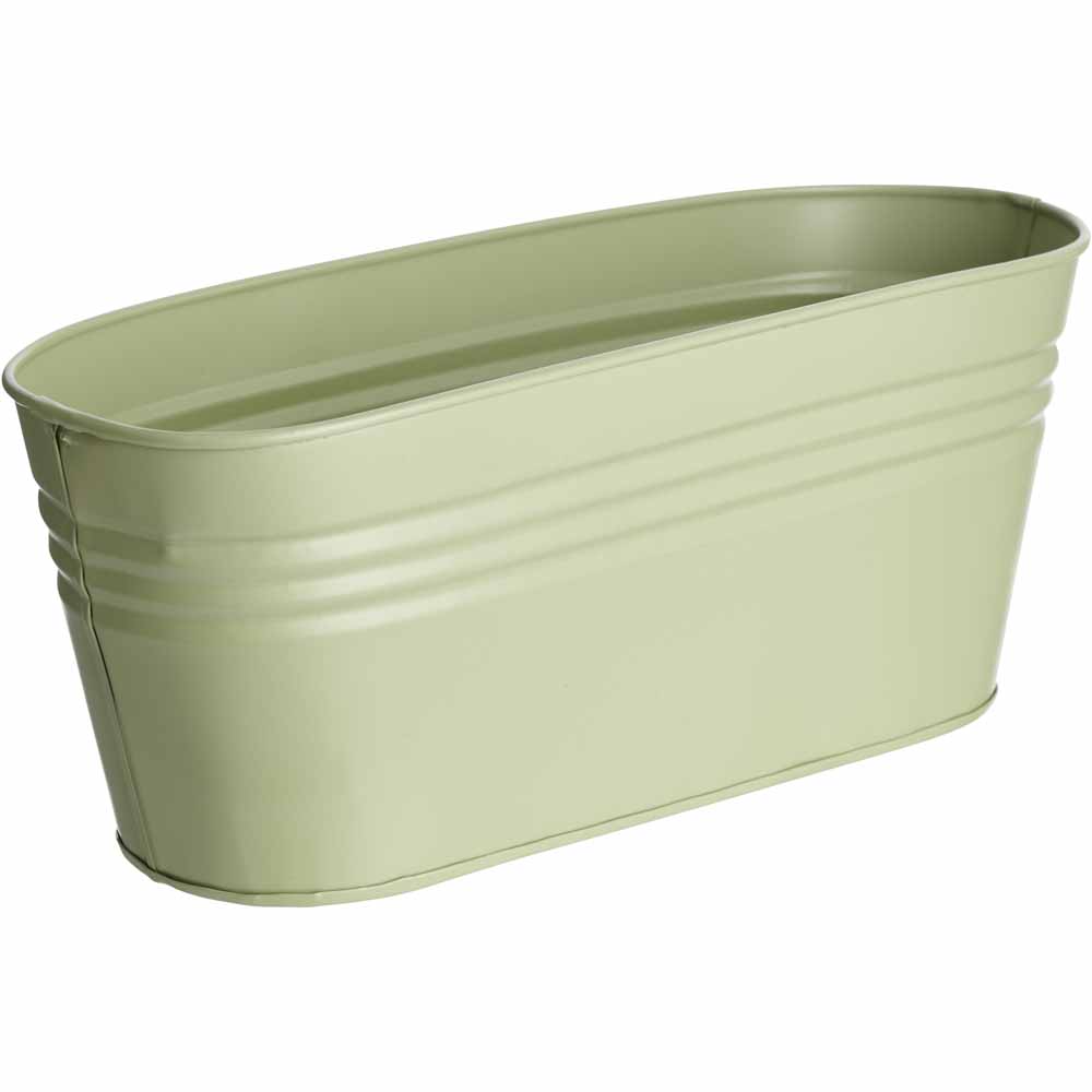 Single Wilko Metal Tin Trough Planter in Assorted Colours Image 5