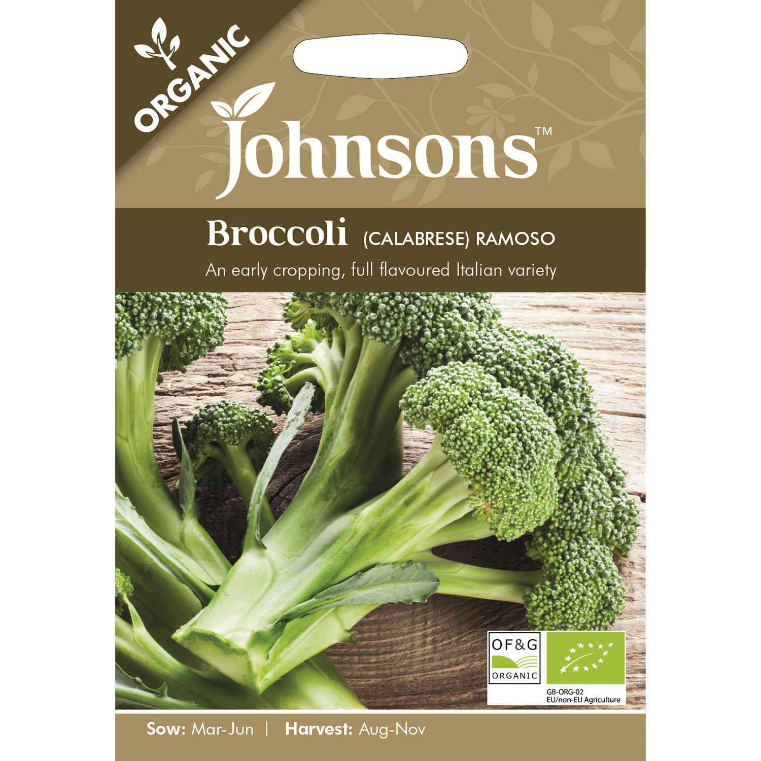 Johnsons Organic Ramoso Calabrese Broccoli Seeds Image 2