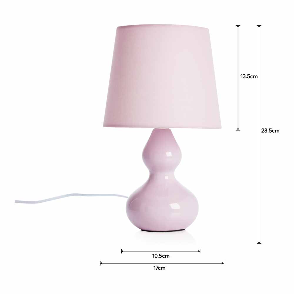 Wilko Dusky Pink Ceramic Lamp Image 5