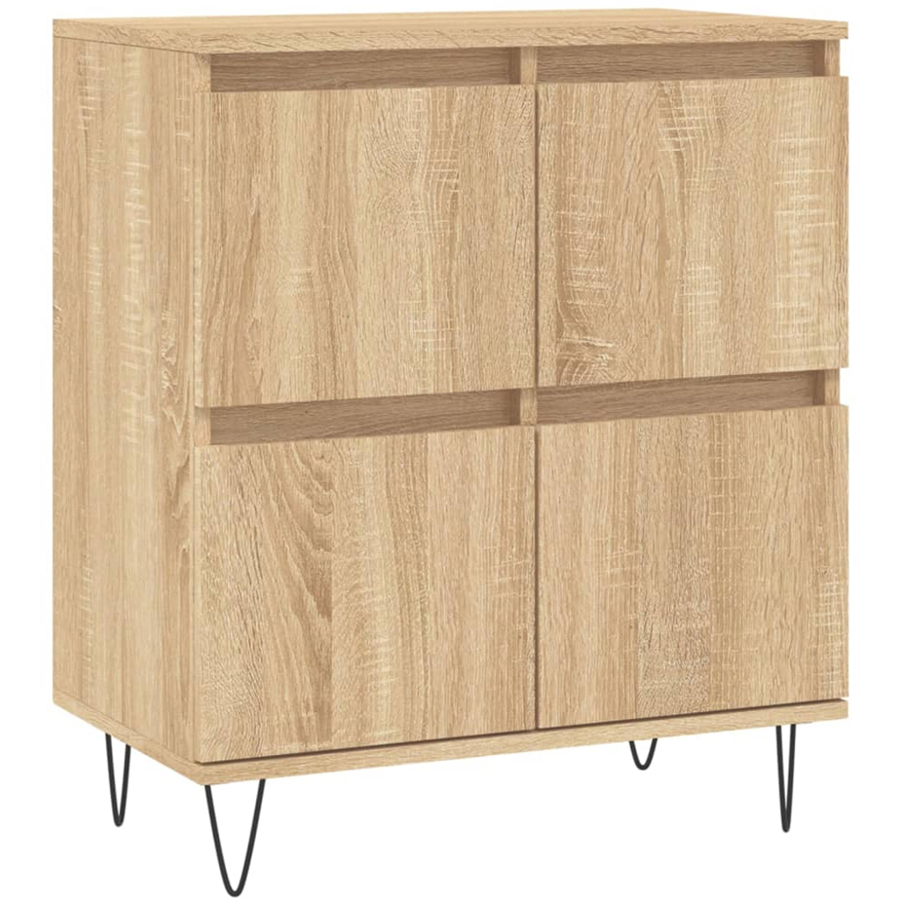 vidaXL 4 Drawer Sonoma Oak Sideboard with Metal Legs Image 2