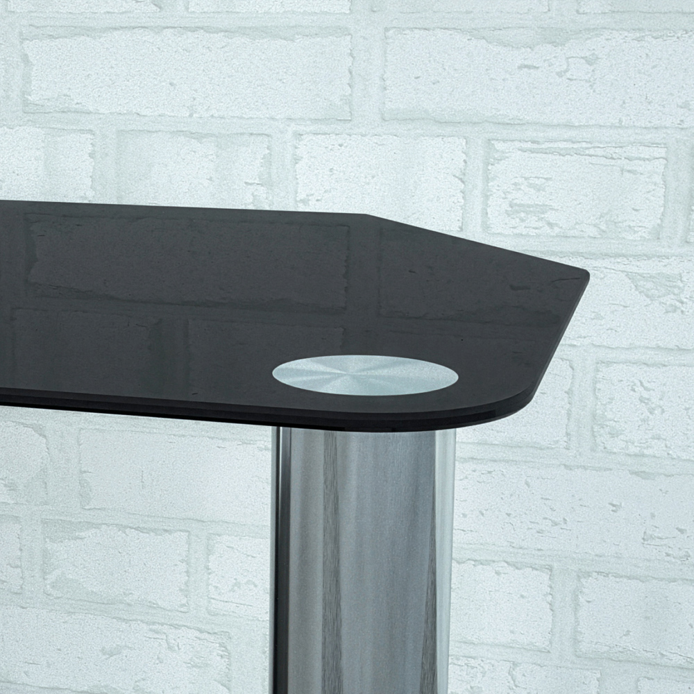 AVF Classic 2 Shelf Black and Chrome Mount Glass Corner TV Unit Image 5