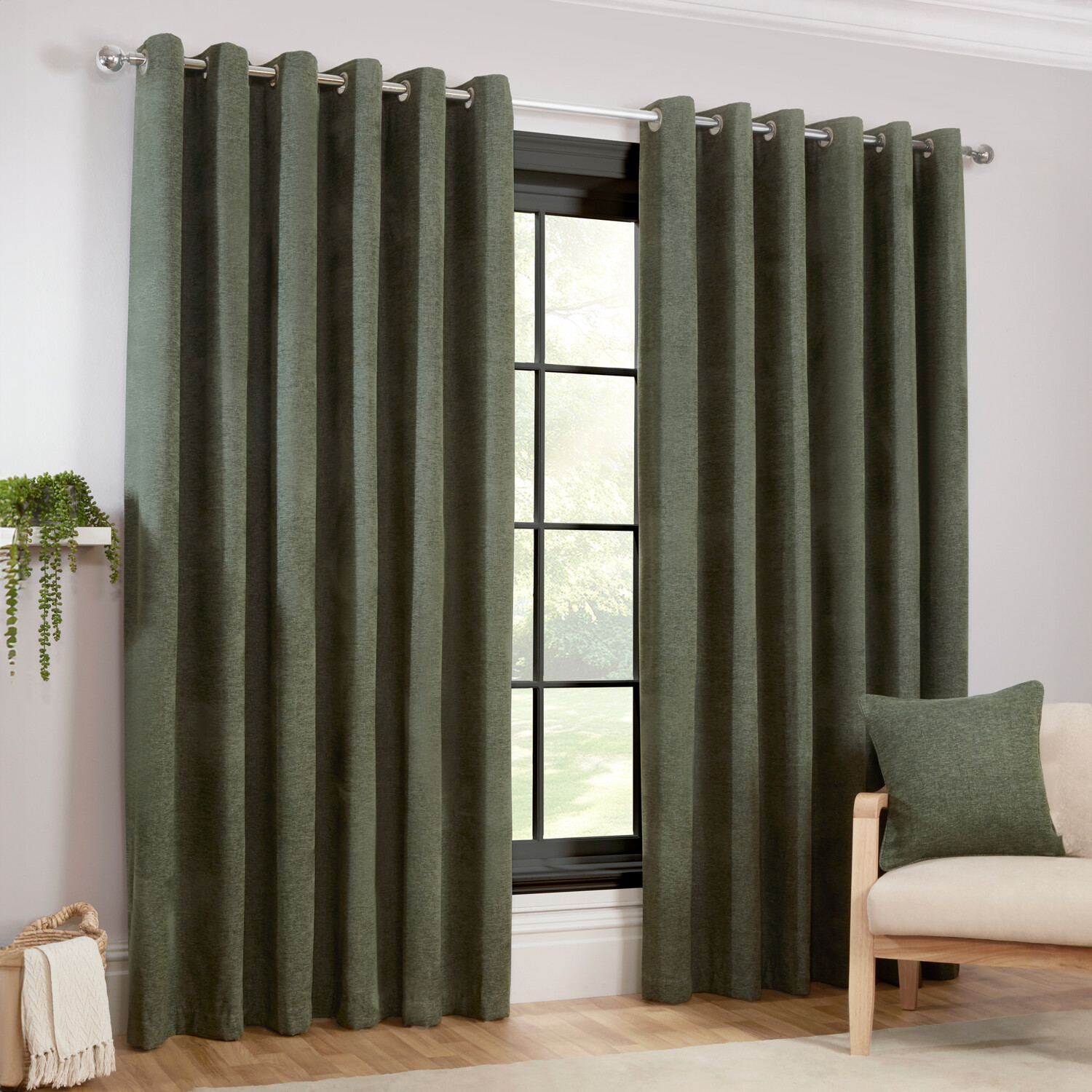 Aspen Eyelet CurtainGreen168cm229cm Image 2