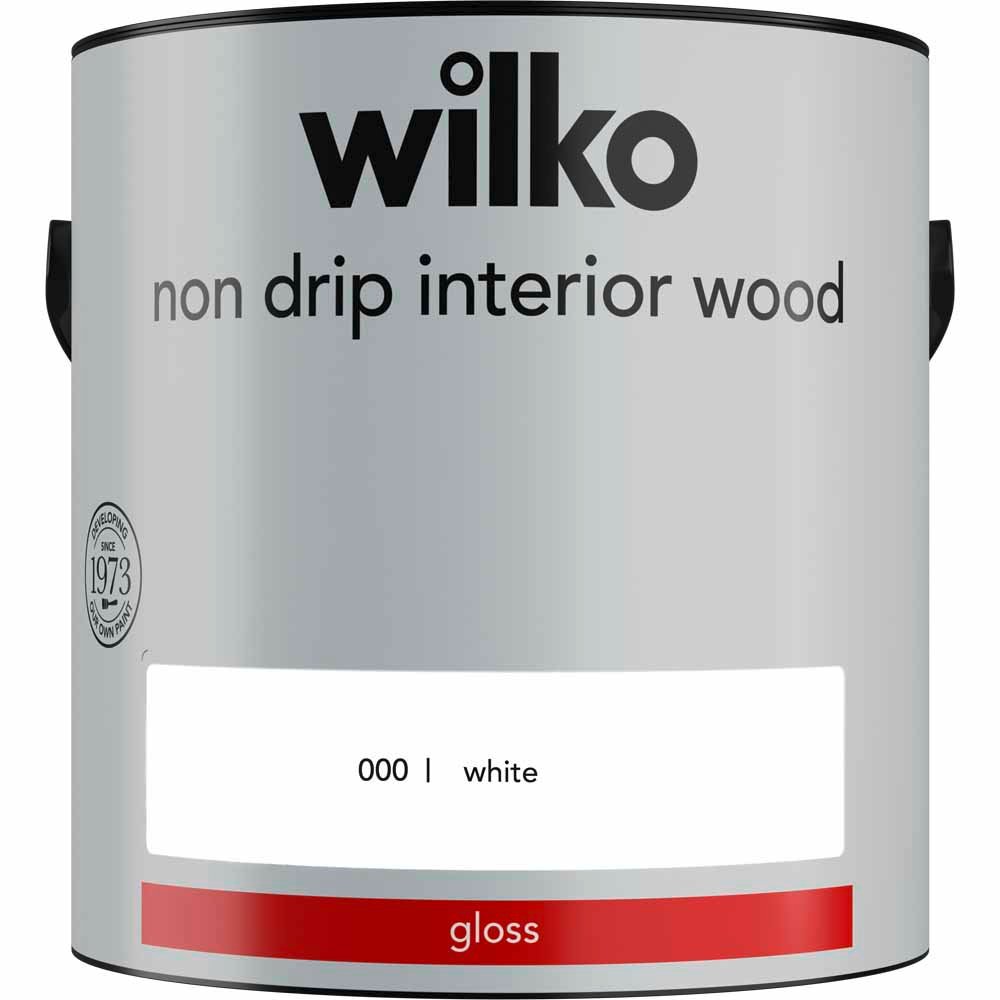 Wilko Non Drip Interior Wood White Gloss Paint 2.5L Image 2