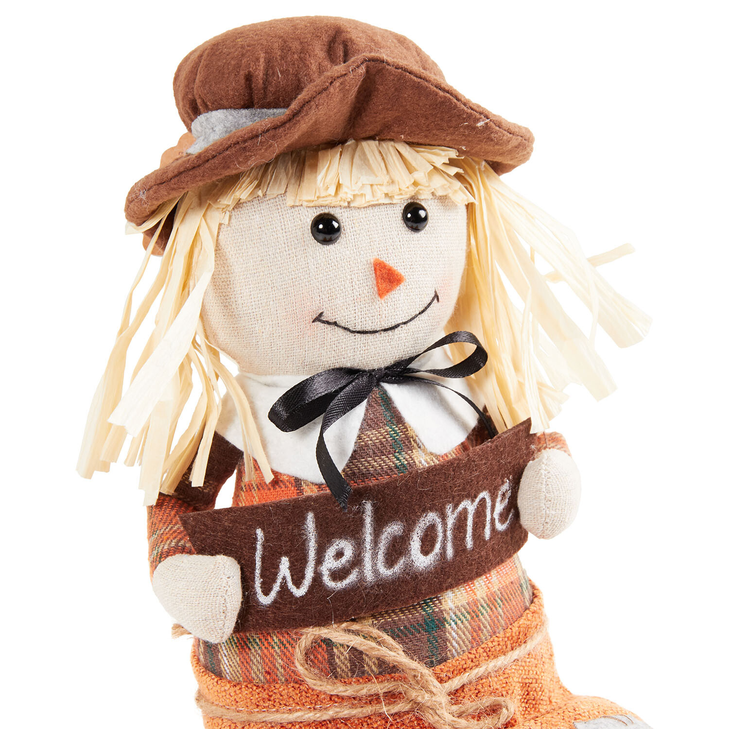 Autumnal Sitting Scarecrow Multicolour Image 5