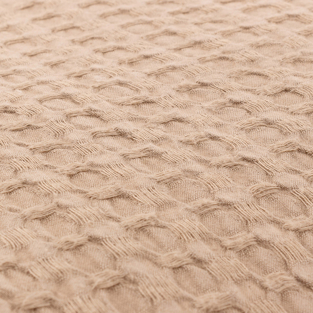 Yard Ronan Taupe Sherpa Waffle Fleece Throw 130 x 180cm Image 4