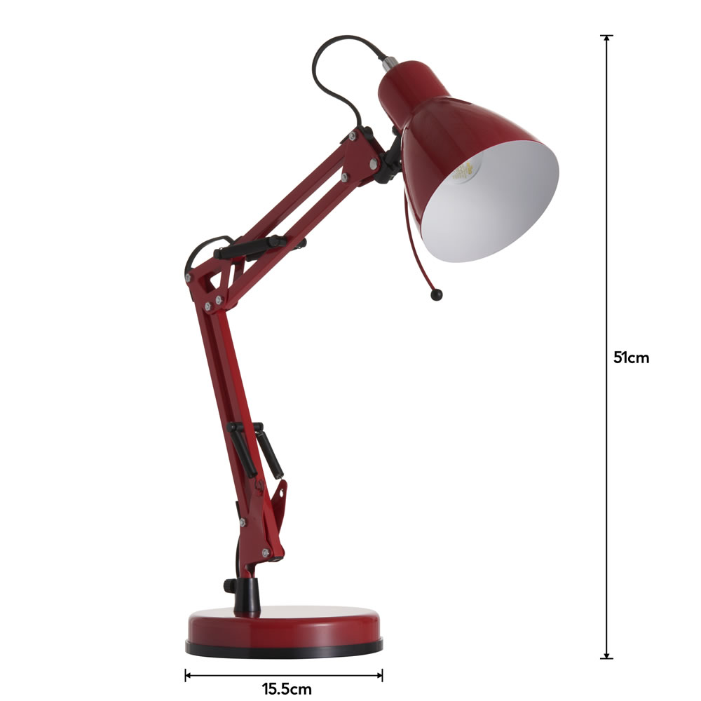 Wilko Angle Task Lamp Red Image 6