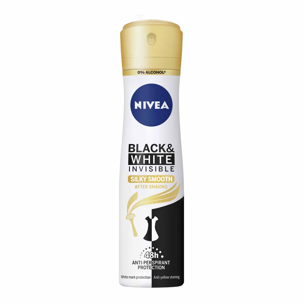 Nivea Black and White Silky Smooth Anti Perspirant Deo Spray 150ml Image
