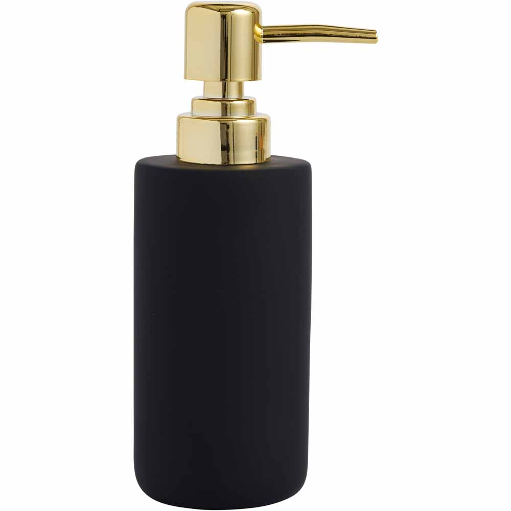 Wilko Soft Touch Matt Black Soap Dispenser Image