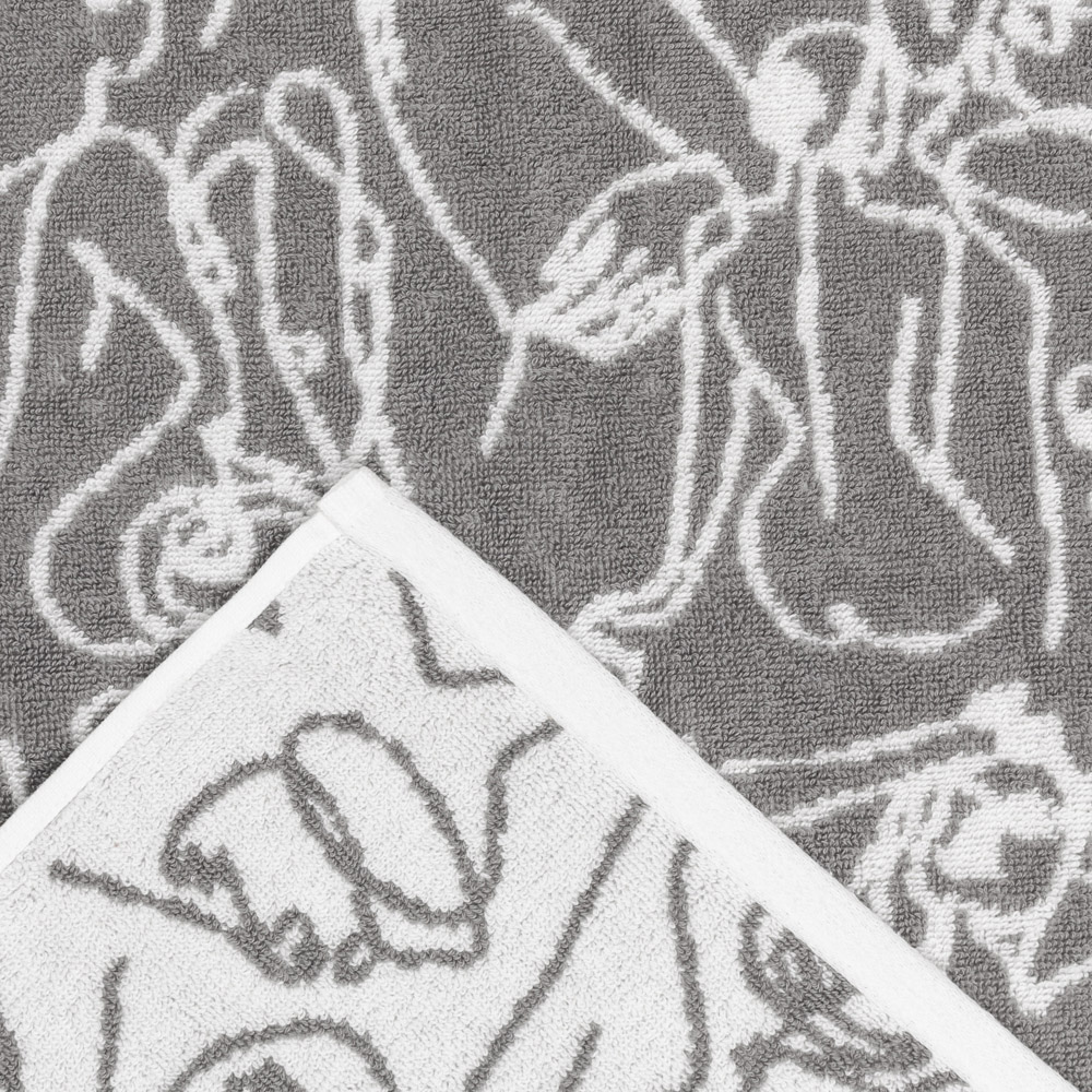 furn. Everybody Turkish Cotton Jacquard Grey Hand Towel Image 4