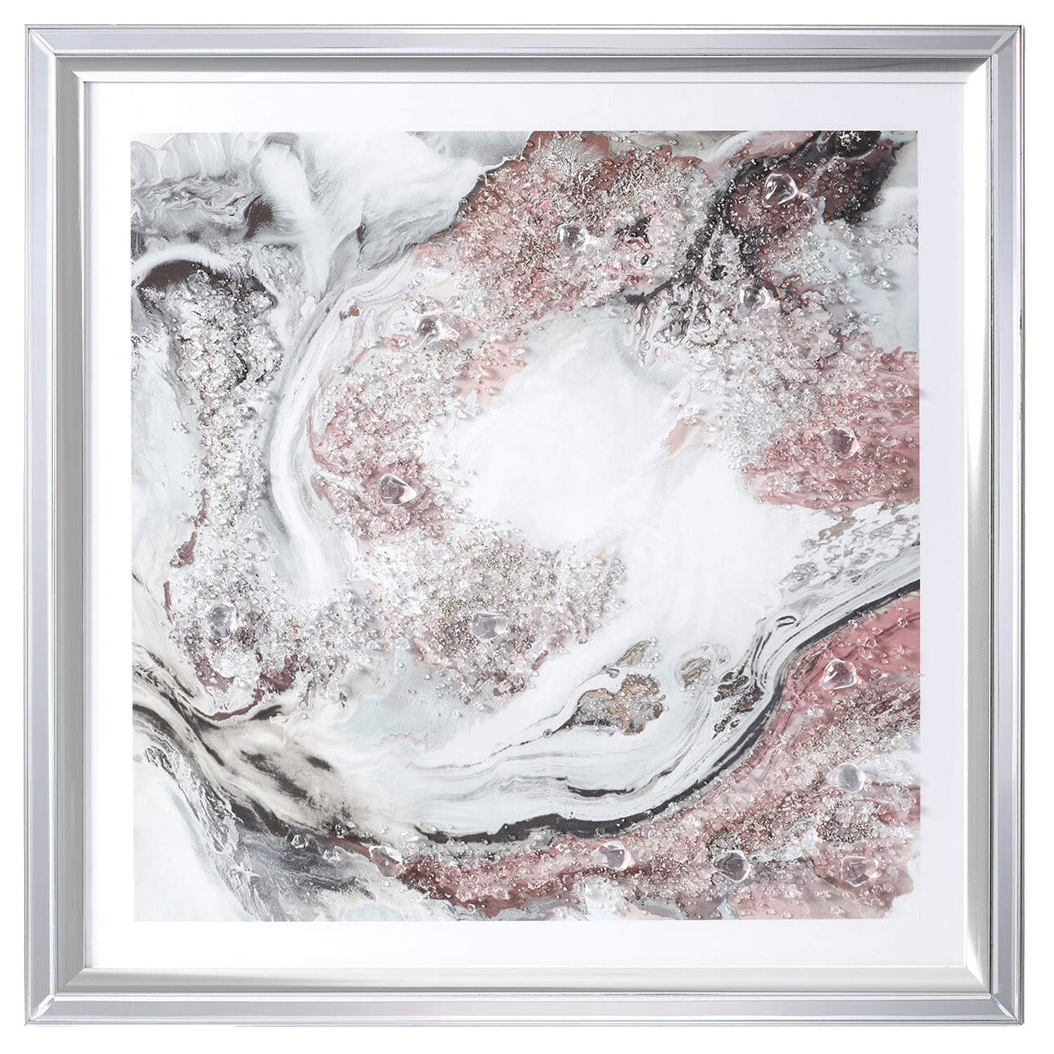 Blush and Grey Abstract Modern Wall Art 89 x 89cm Image