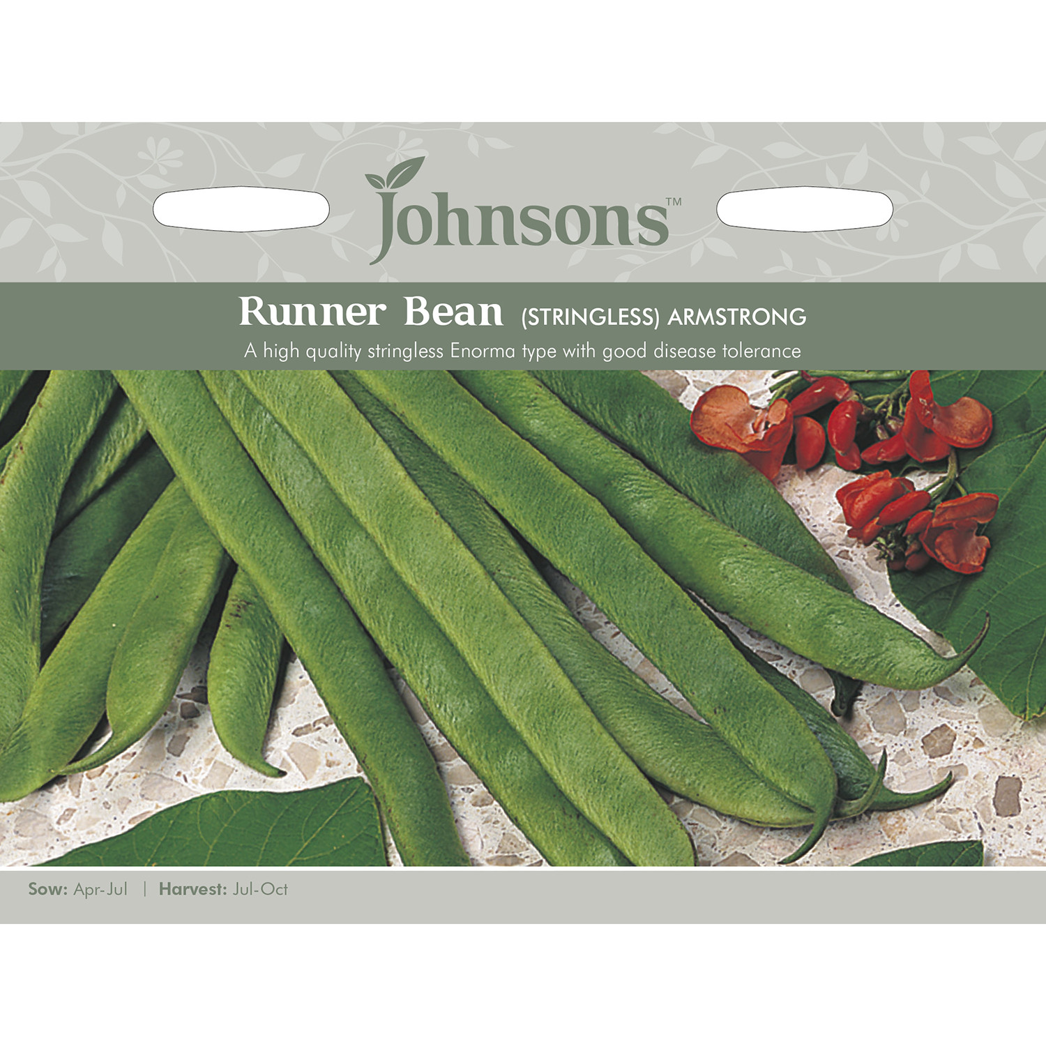 Johnsons Armstrong Stringless Runner Bean Seeds Image 2