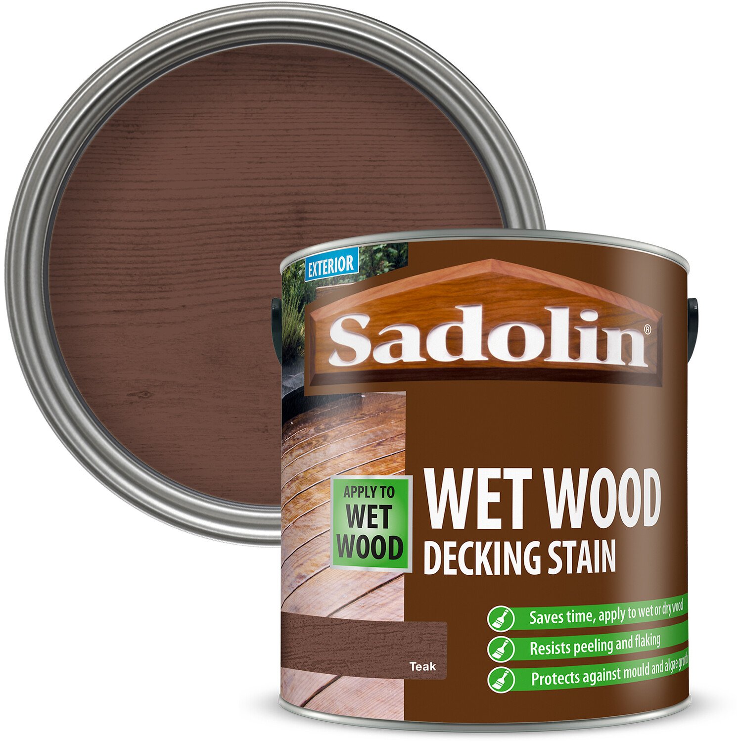 Sadolin Wet Decking Stain 2.5L Teak Image 1