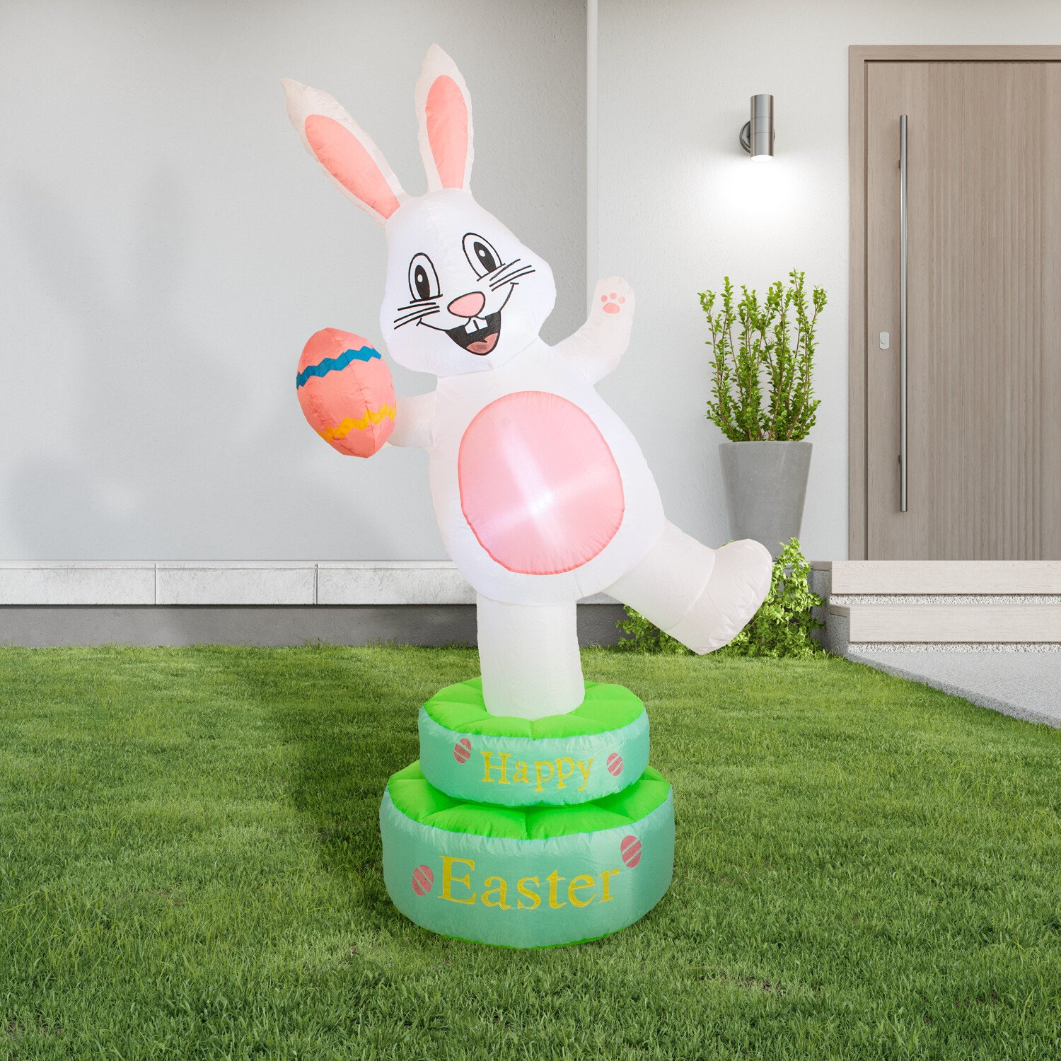 Rotating Easter Bunny Inflatable White Image 2