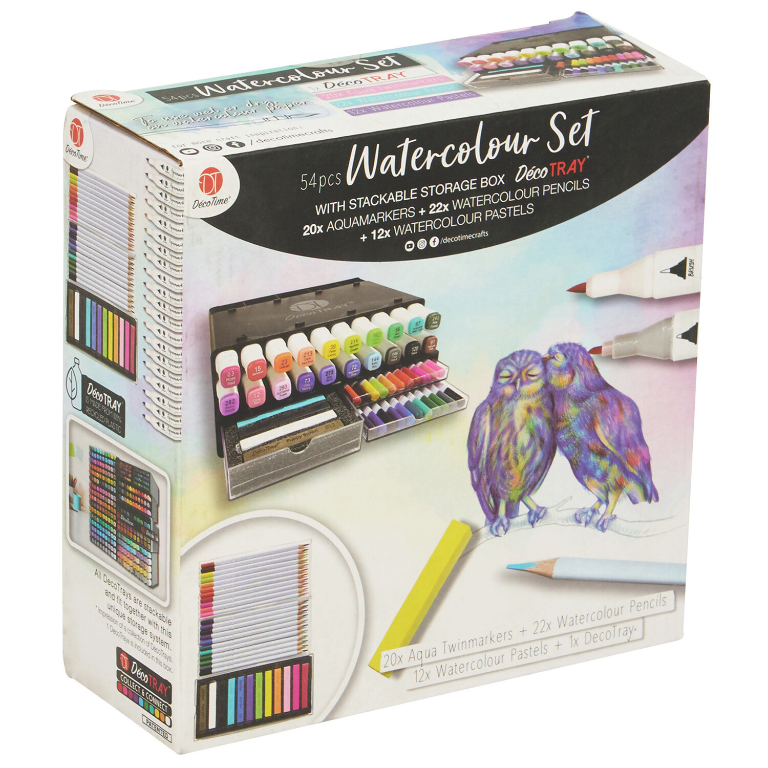 Watercolour Set in Deco Tray Image 3