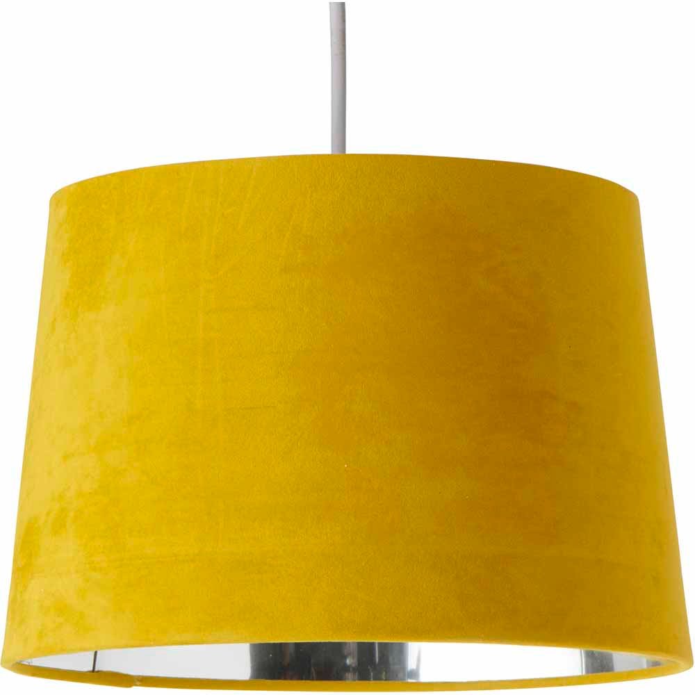 Wilko Mustard Silver Velvet Light Shade Wilko