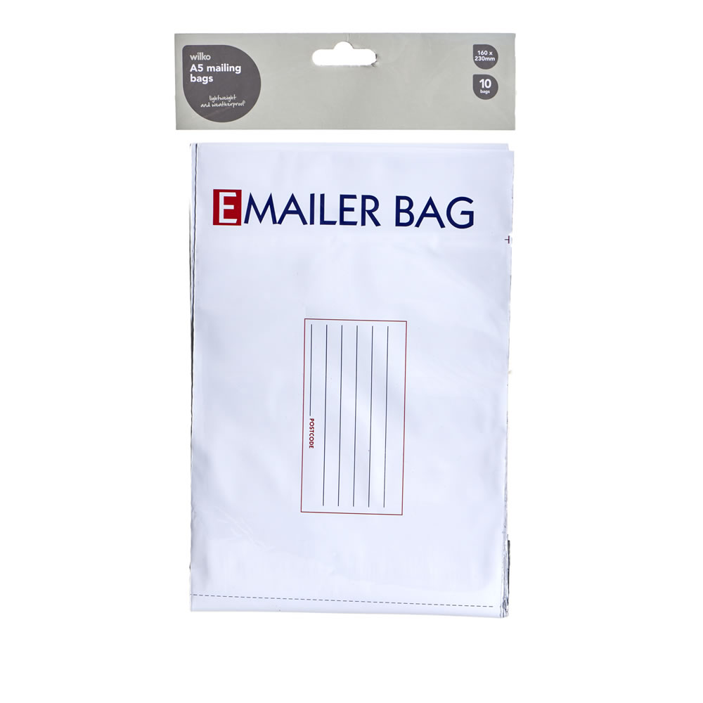 Wilko A5 Small Mailing Bag 160 x 230mm 10 pack Image